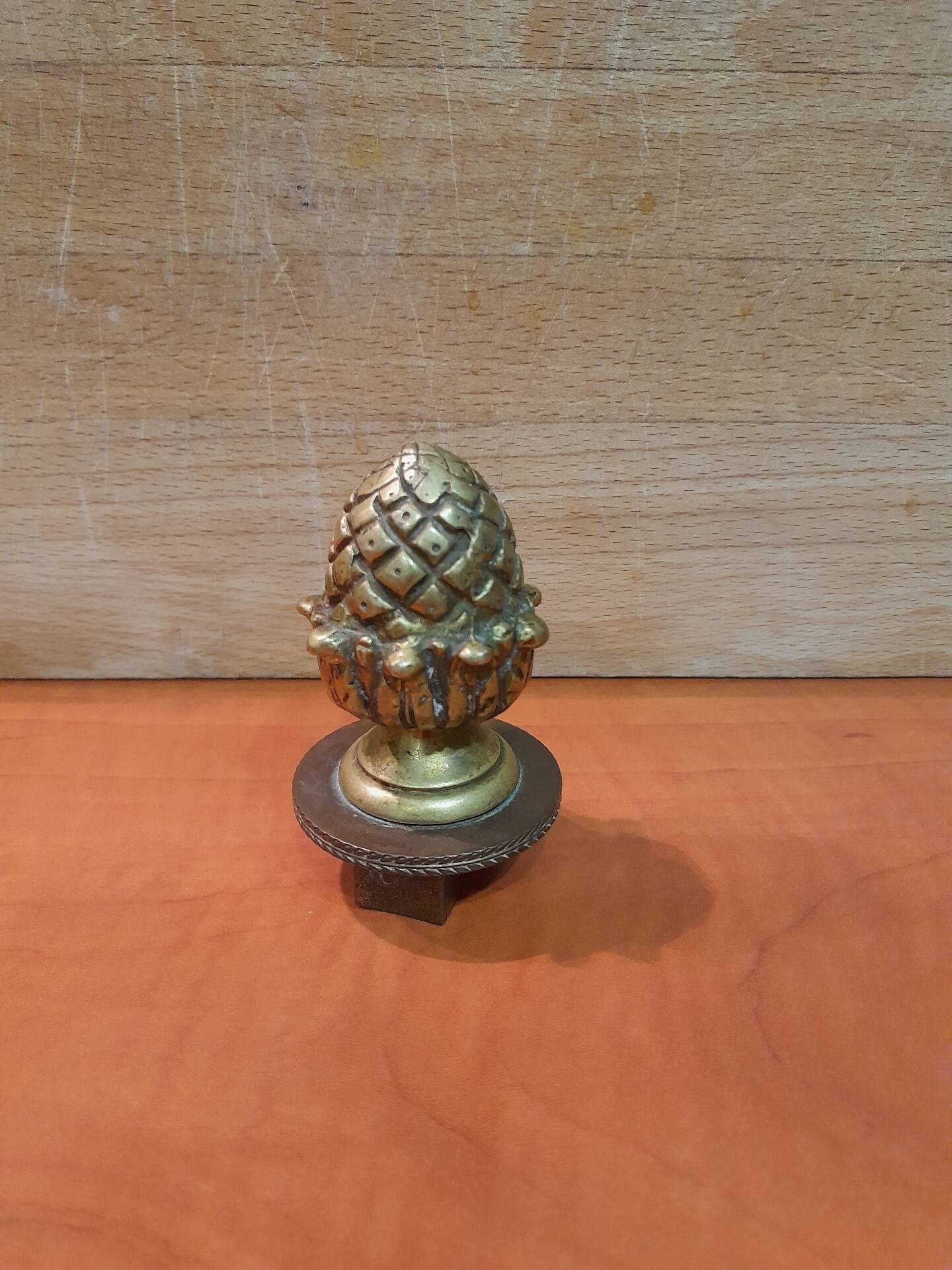 Door or antique furniture knob "Pine cone" in solid brass