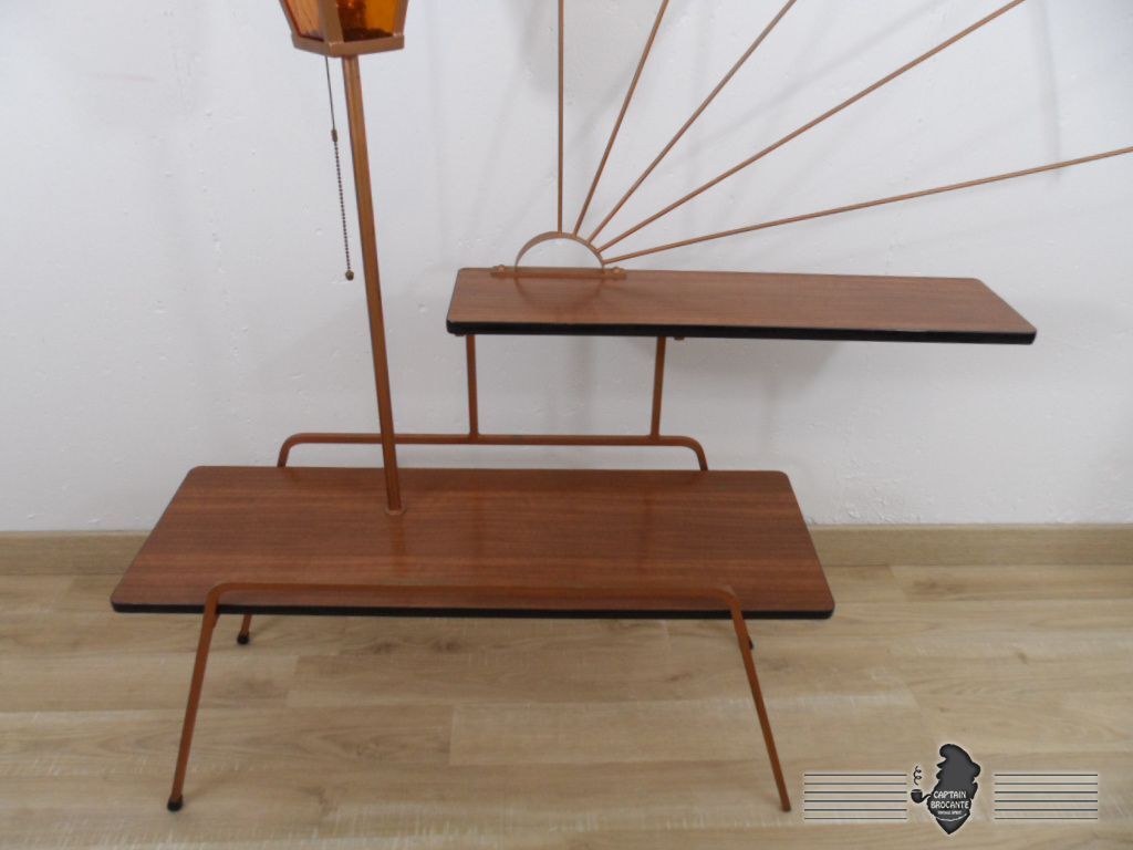 Shelf bookcase with seventies light