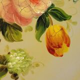 Napoleon III Painted Sheet Metal Tray Painted Metal Floral Decor Diameter 44.5