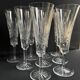 9 champagne flutes – Blown and cut crystal