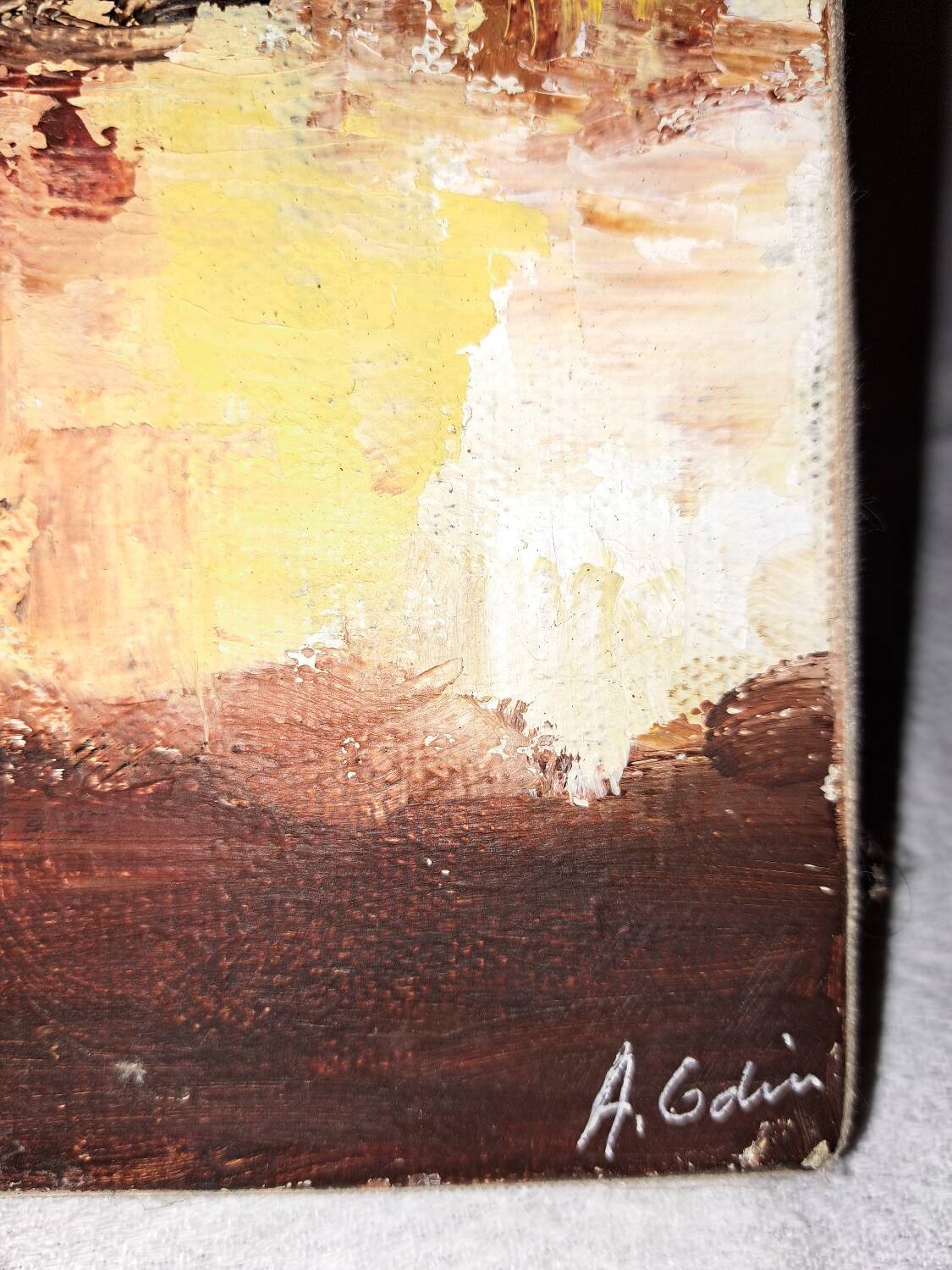 Painting, oil on canvas. Signed A.Odin