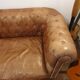 3-seater chesterfield sofa in tan leather
