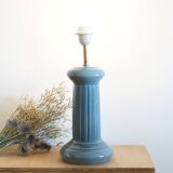 Column lamp base in gray earthenware