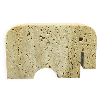 1970s Original Travertine Elephant Sculpture by Enzo Mari for F.lli Mannell