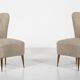 Mid-Century Modern Pair of Beige Italian Chairs, 1950s