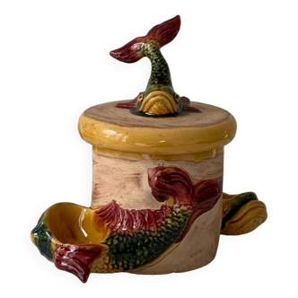 Vintage slip tobacco jar