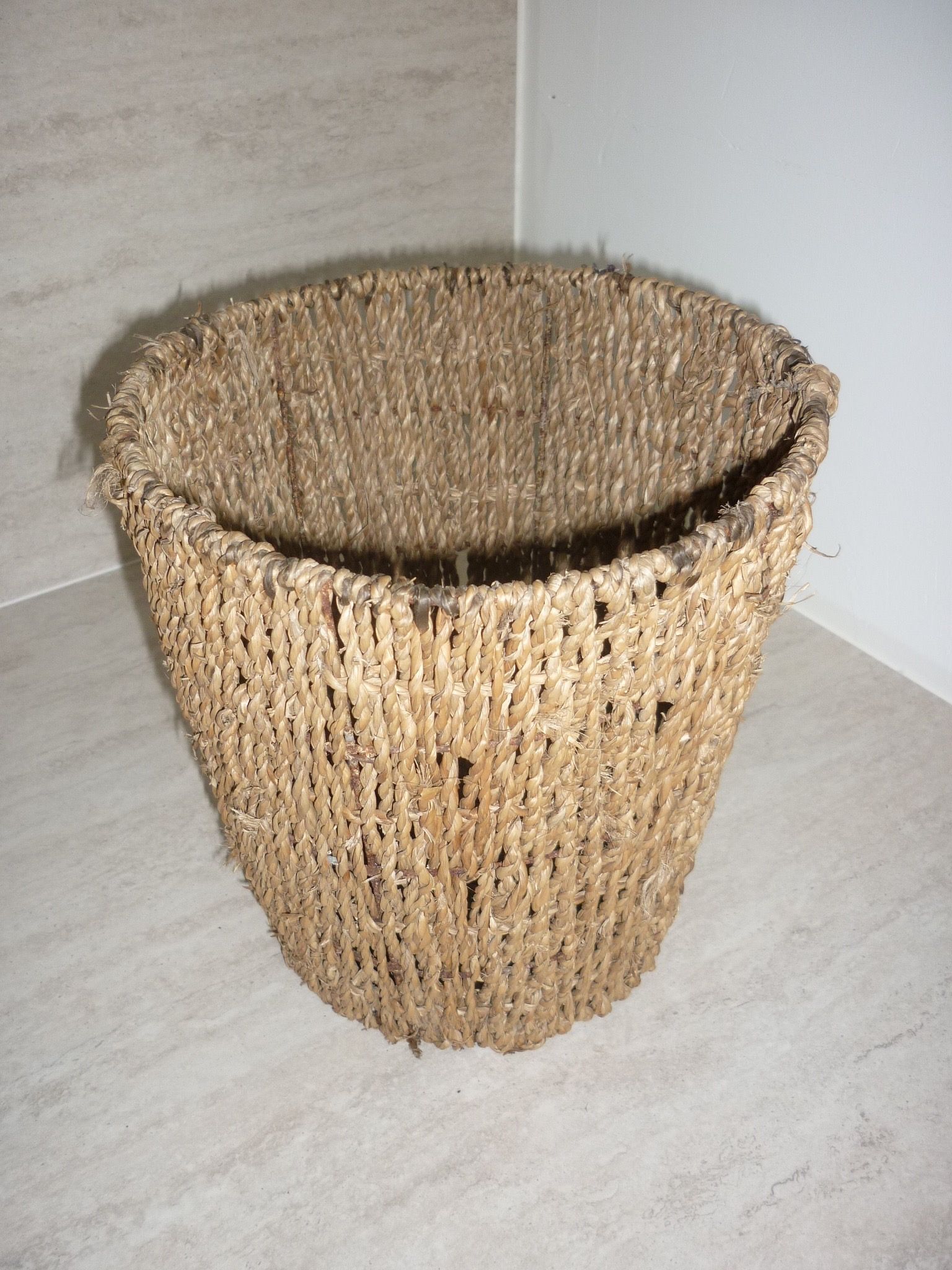 Panier corbeille à papier en corde tressée