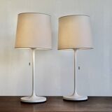 Pair of large lacquered metal lamps