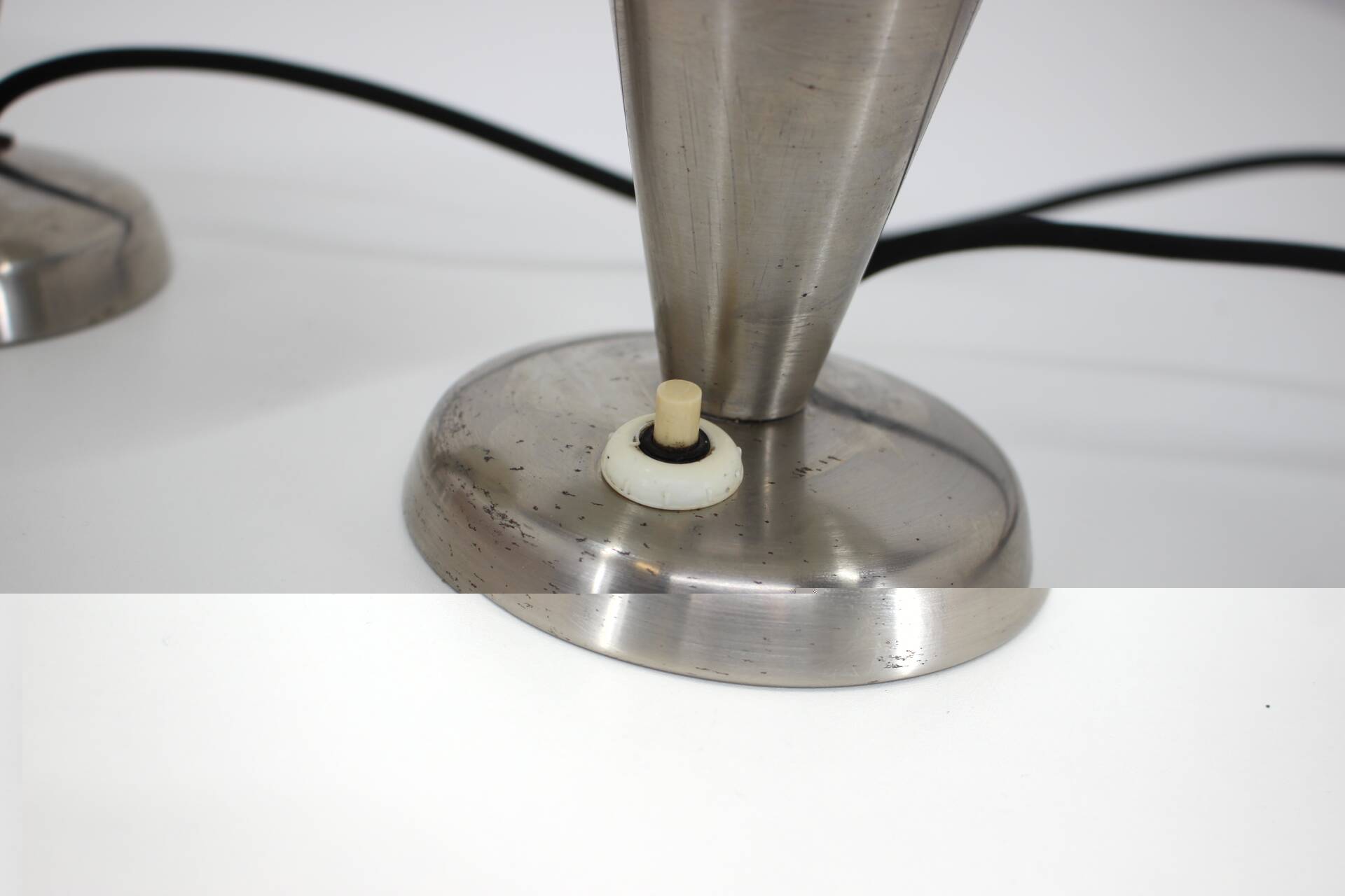 1930s Pair of  Chrome Plated Bauhaus Lamps, Czechoslovakia