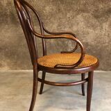 Thonet armchair in curved wood and canework, model n18