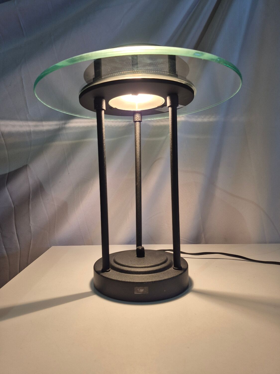 Lampe Saturne noire postmoderne de Robert Sonneman SMC Boxford