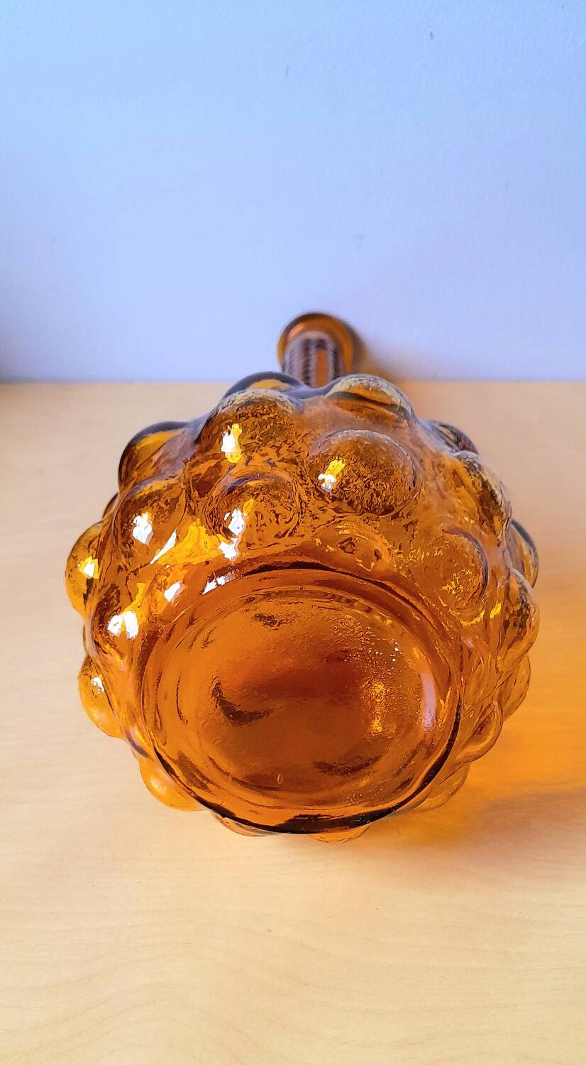 Empoli carafe in amber glass, 1970.