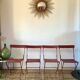 set of 4 folding iron and wood garden chairs early twentieth century