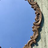 Vintage mirror in solid golden brass