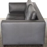 Black leather sofa model Feng by Didier Gomez for Ligne Roset