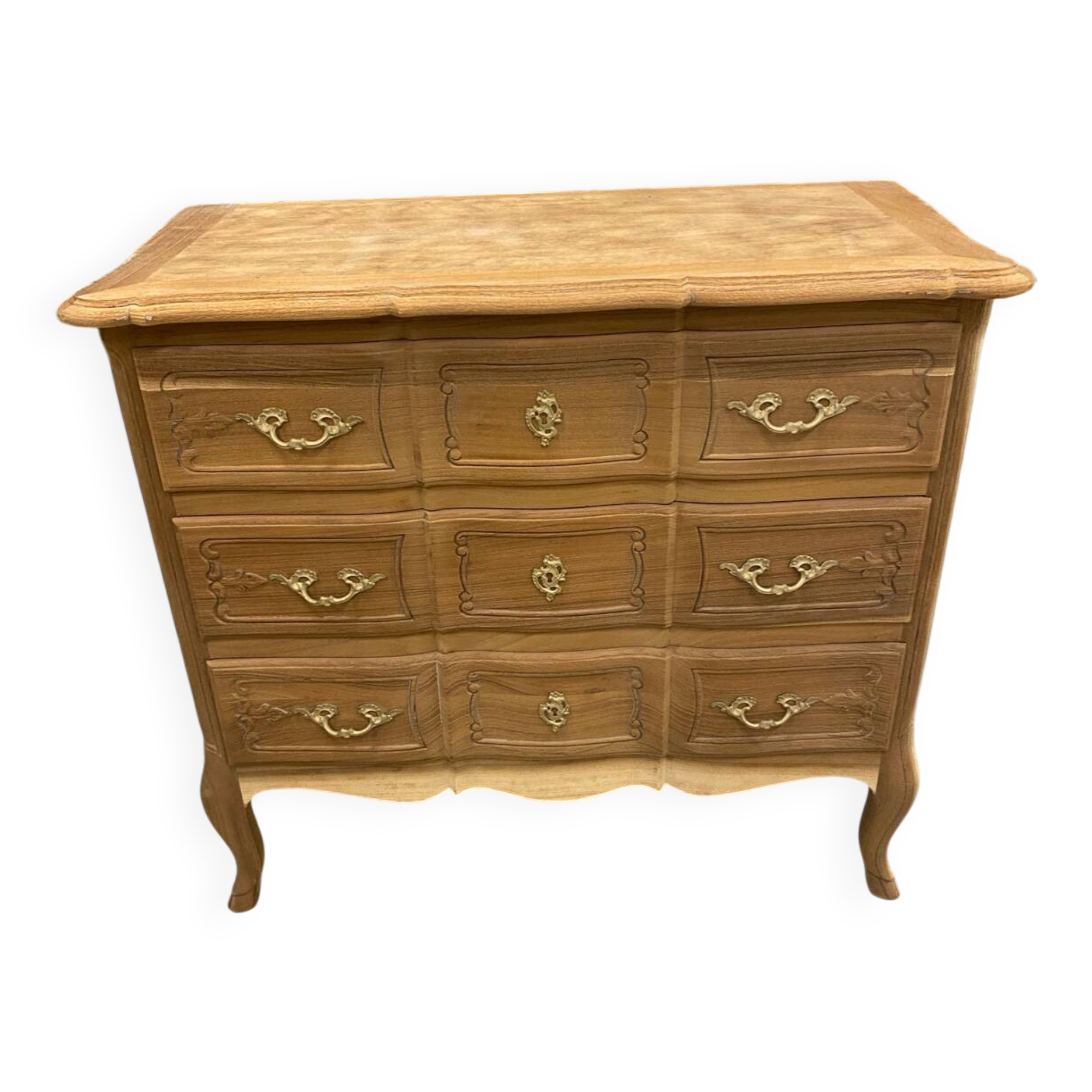Louis XV style chest of drawers in raw wood