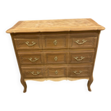 Louis XV style chest of drawers in raw wood