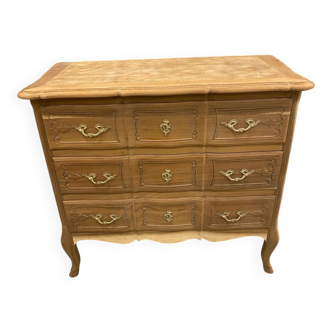 Louis XV style chest of drawers in raw wood