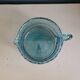 Large 2L pitcher in blue bubble glass