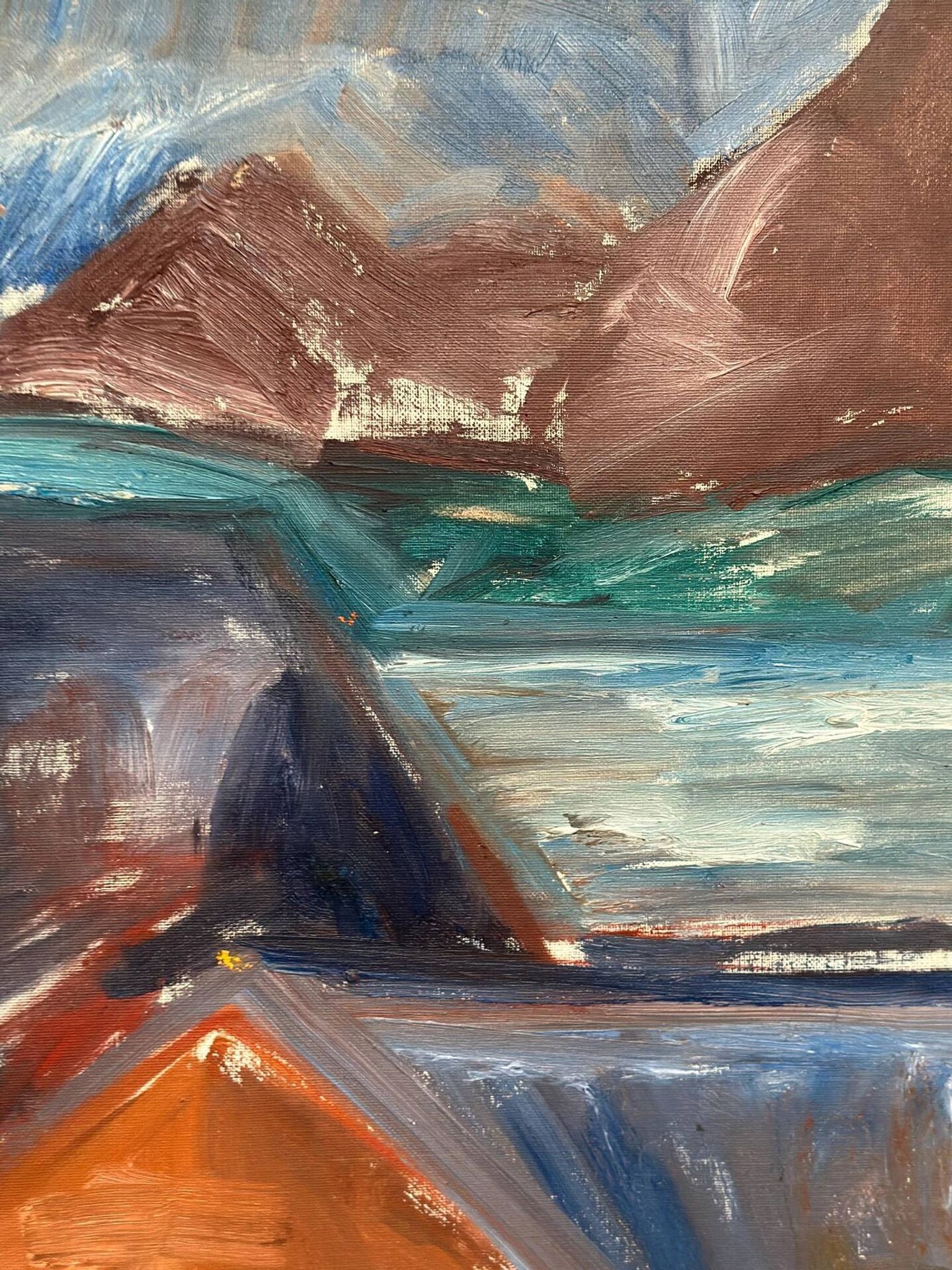 Swedish Oil on Canvas – “Bodar, Lofoten” by Vivianne Larsson – Vintage