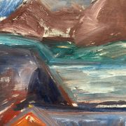 Swedish Oil on Canvas – “Bodar, Lofoten” by Vivianne Larsson – Vintage