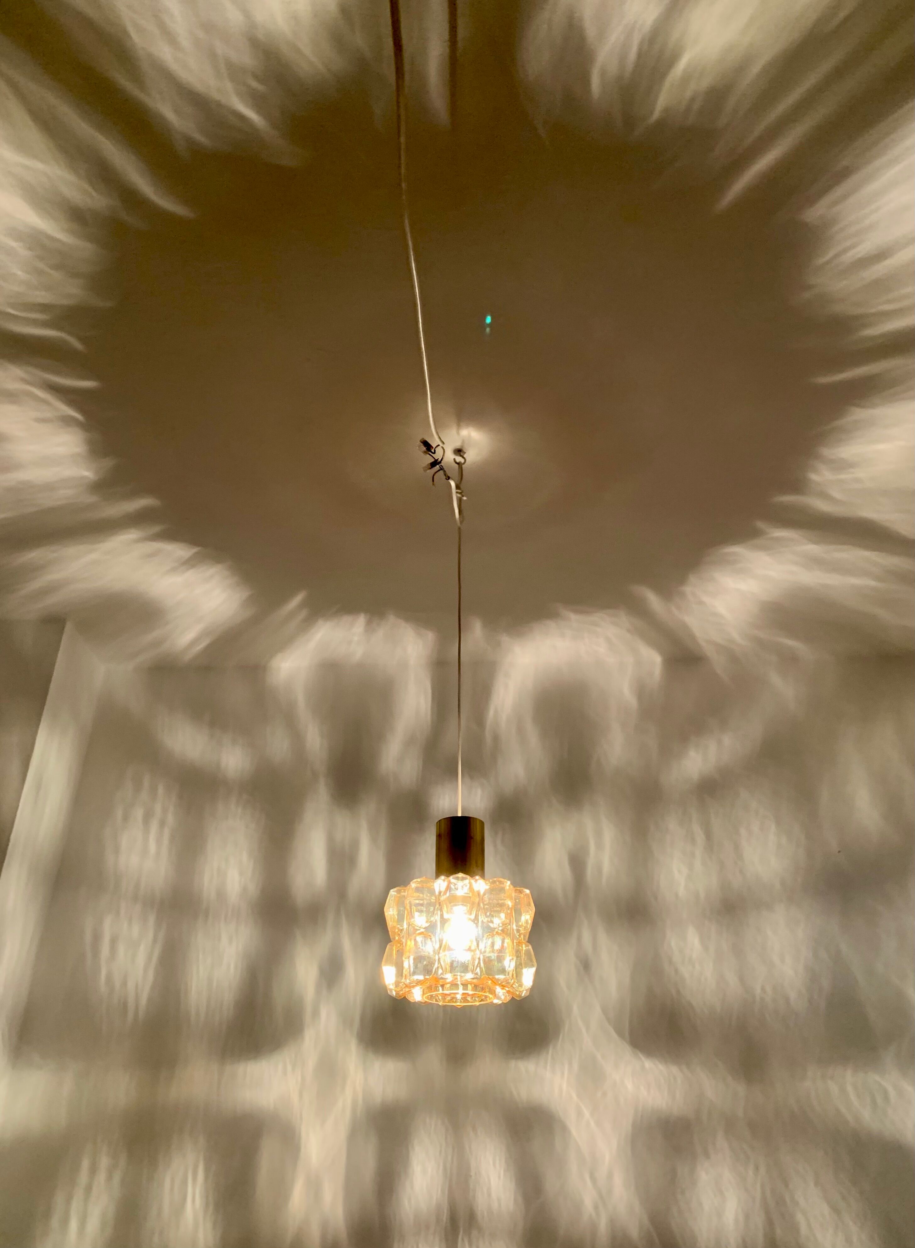 Amber Bubble Glass Pendant Lamp by Helena Tynell for Glashütte Limburg