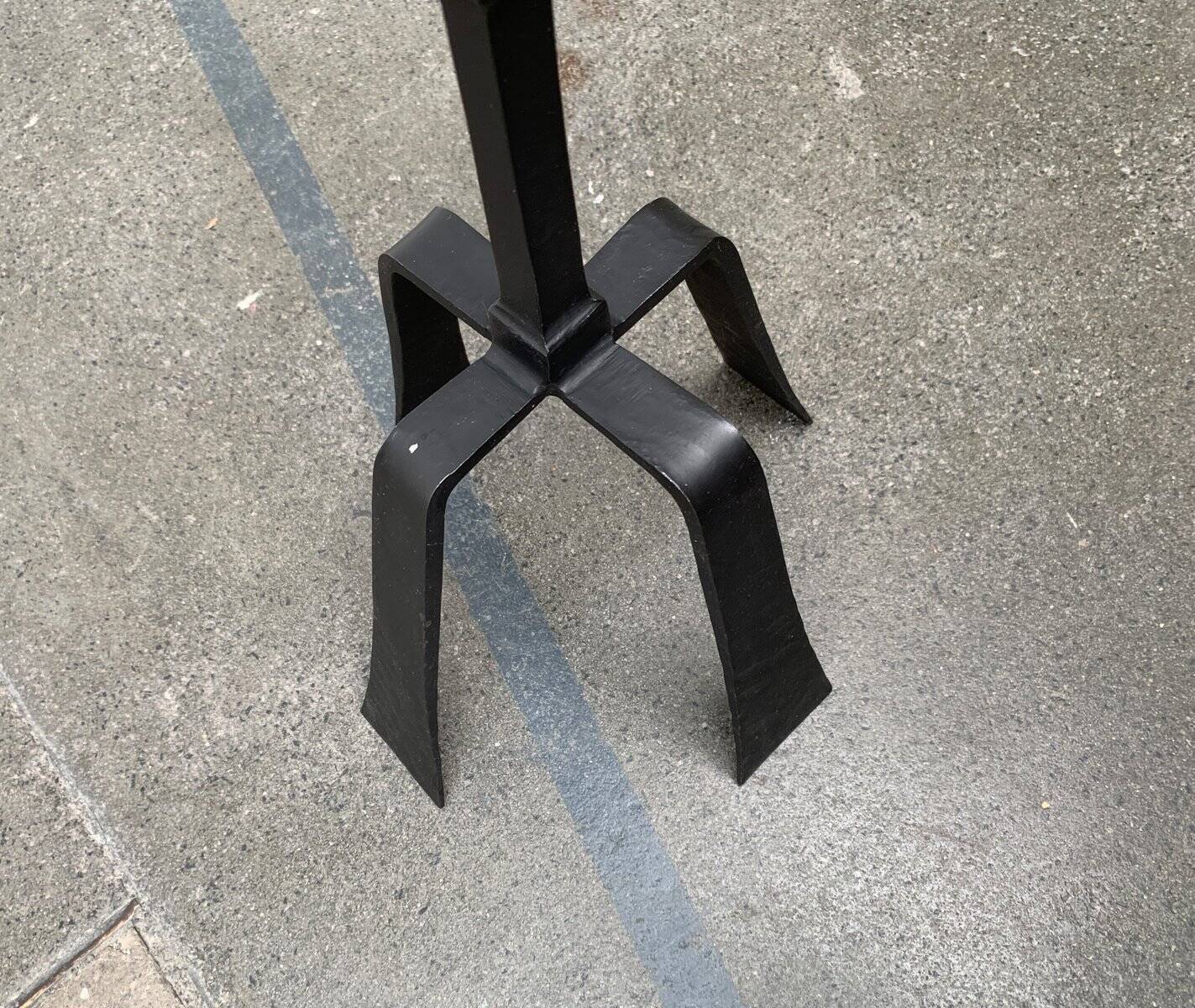 Vintage brutalist candle holder in wrought iron