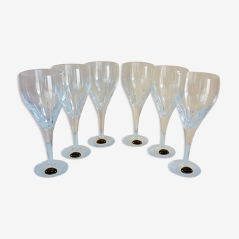 Service of 6 crystal glasses of Lorraine in box, Bordeaux model