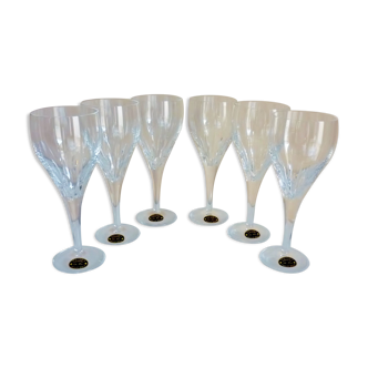 Service of 6 crystal glasses of Lorraine in box, Bordeaux model