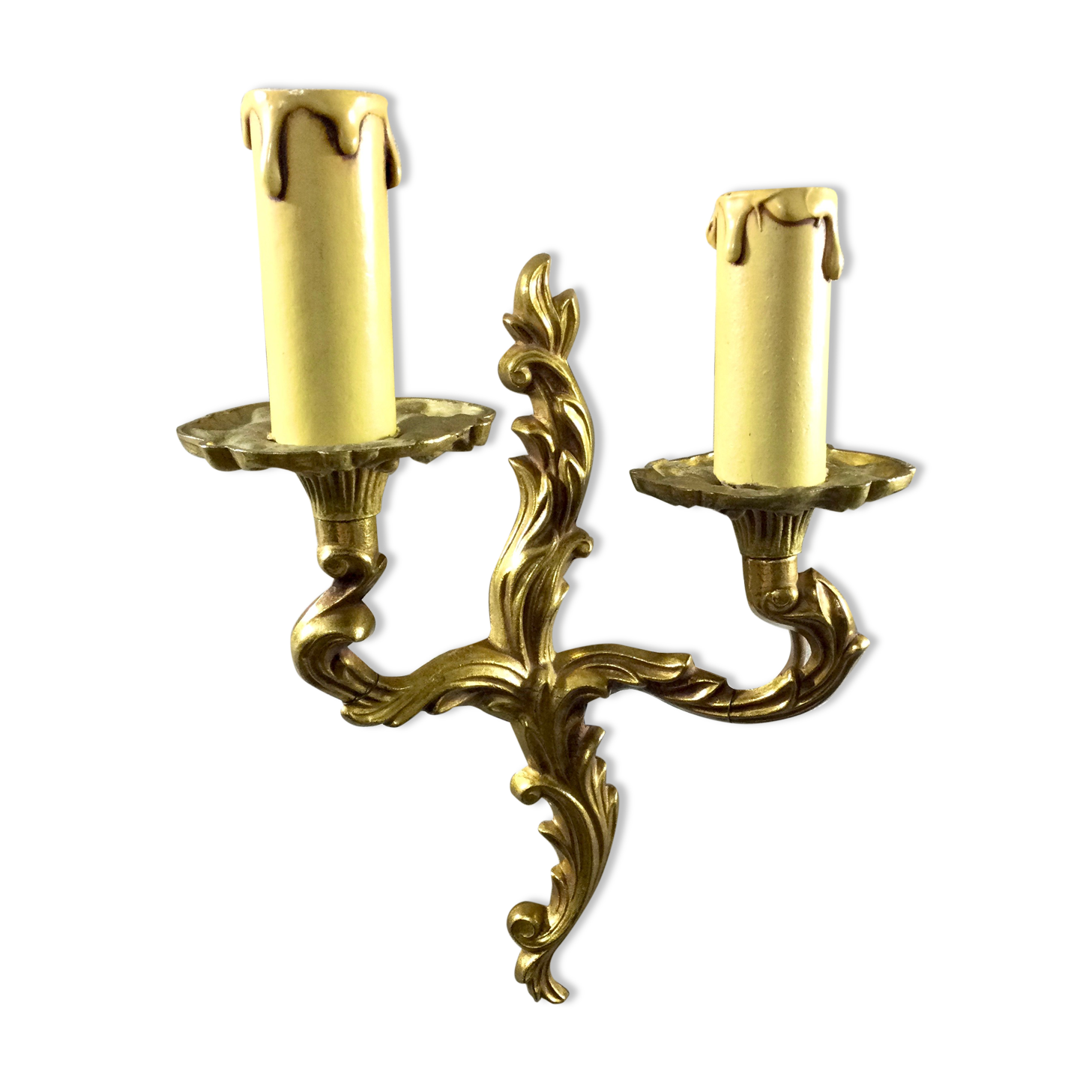 Louis XV style bronze wall lamp with 2 lights