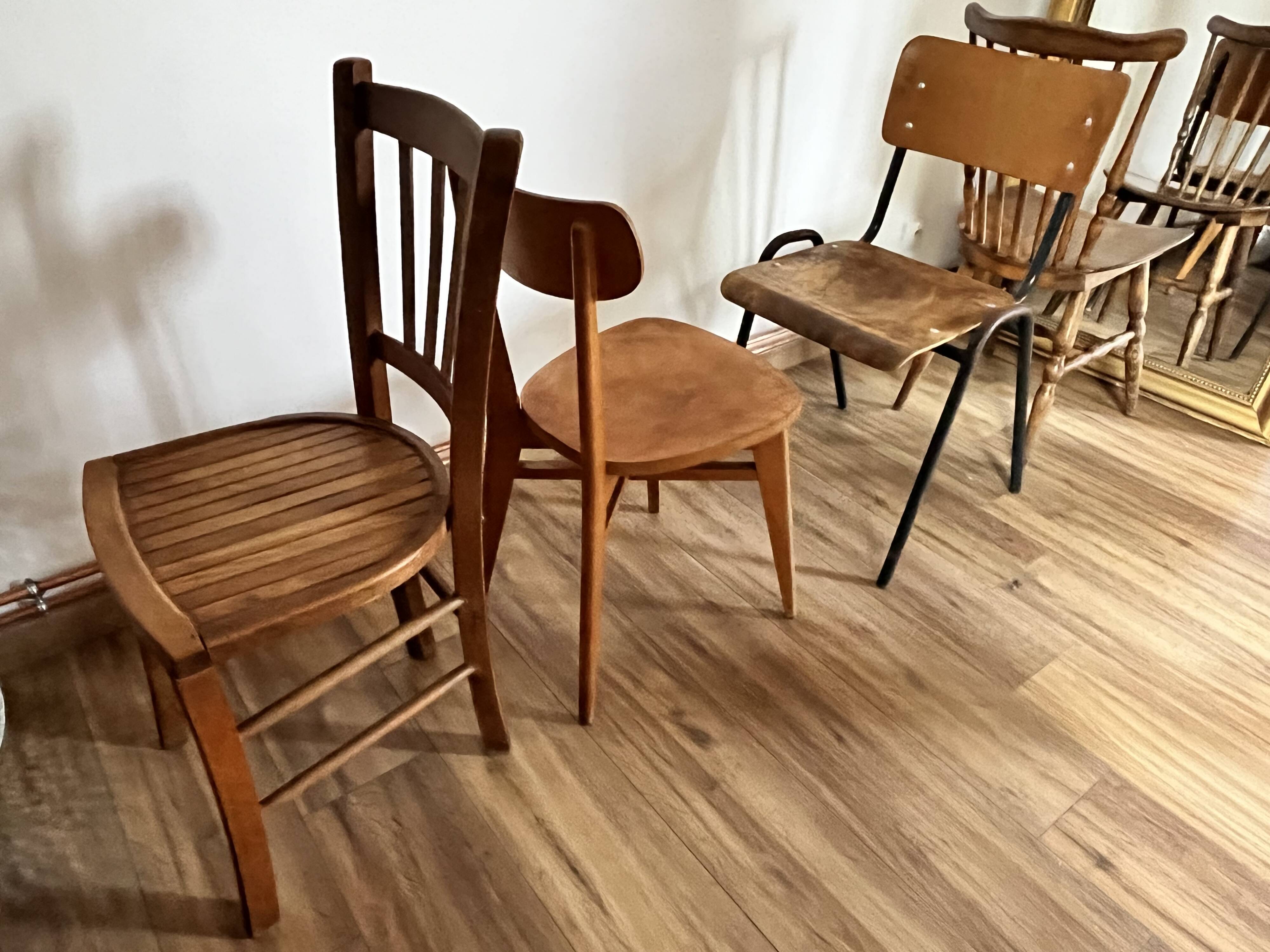 Set of 4 mismatched chairs