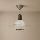 Art deco glass and steel ceiling lamp, 1920s