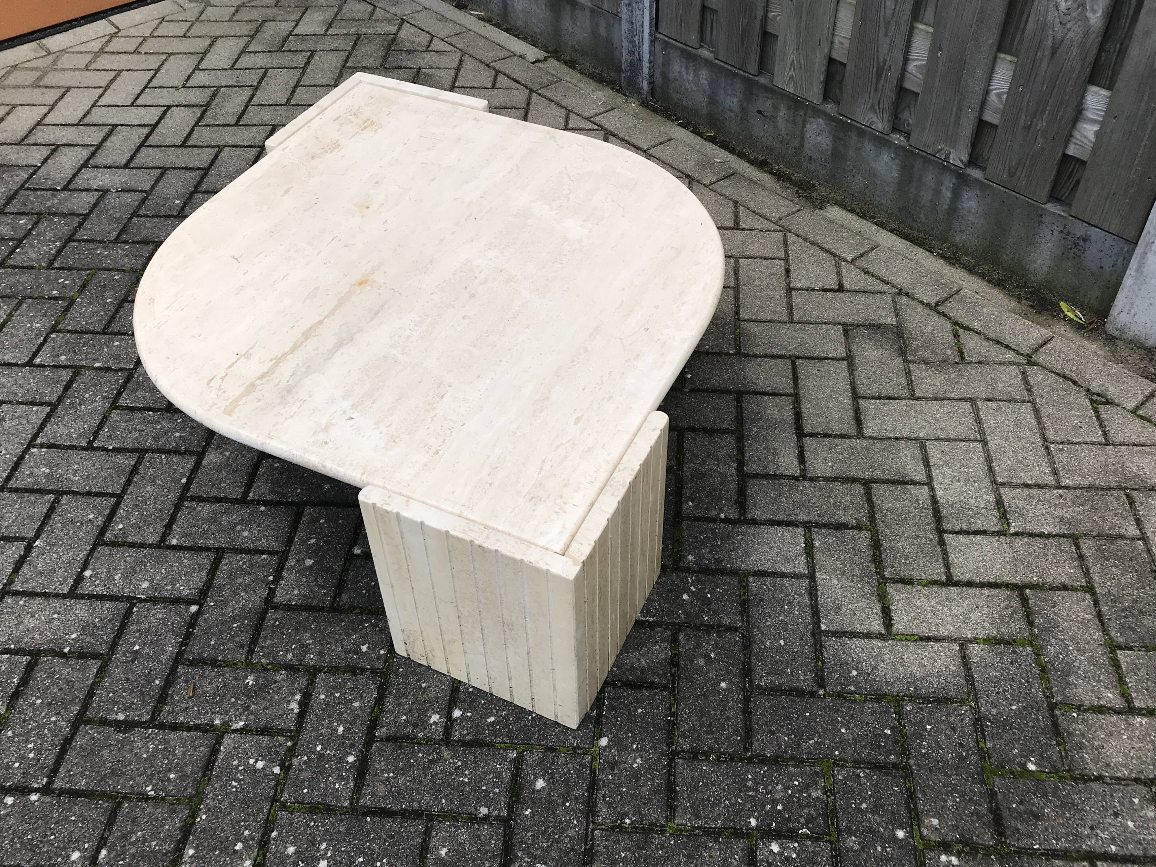 Beige marble coffee table by Roche Bobois, 1970s