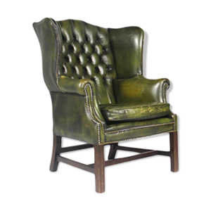 Fauteuil wingback en - cuir style