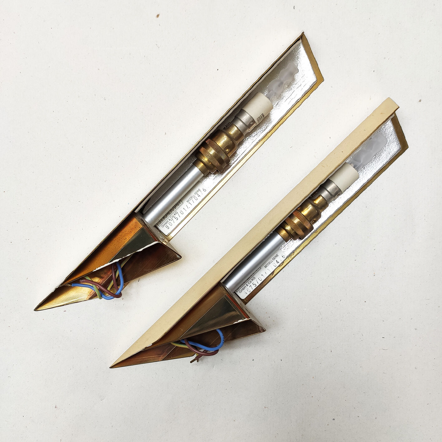 Pair of wall lamps by J.T. Kalmar, 70'