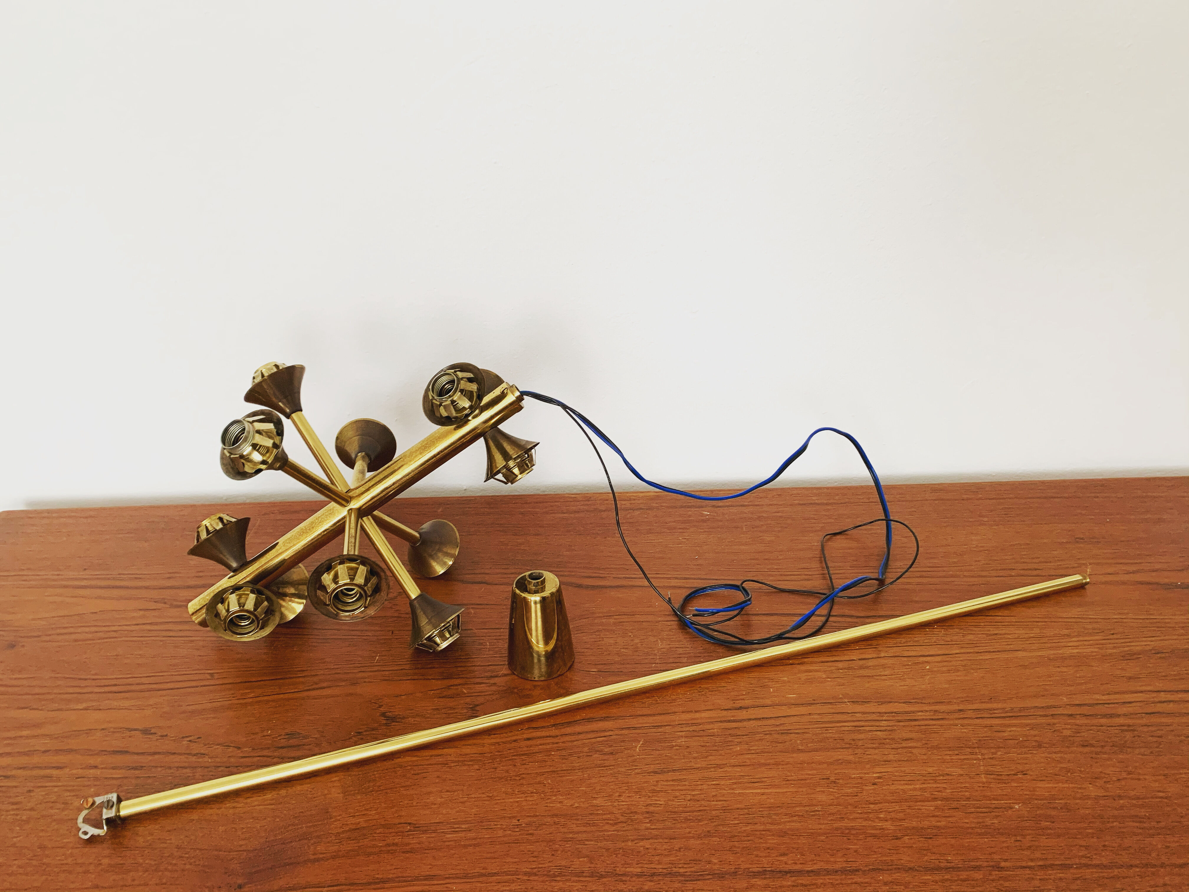 Brass Sputnik chandelier by Kaiser Leuchten