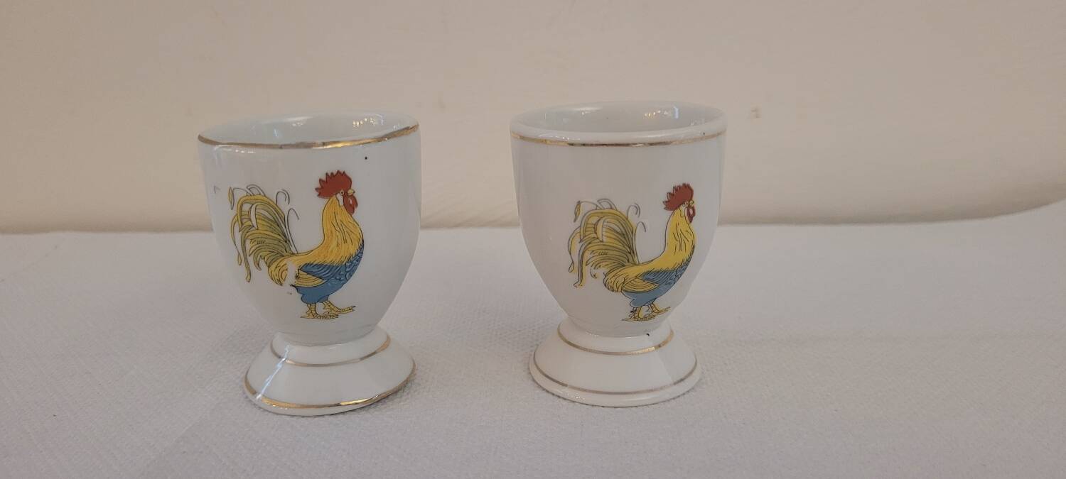 French rooster egg cups