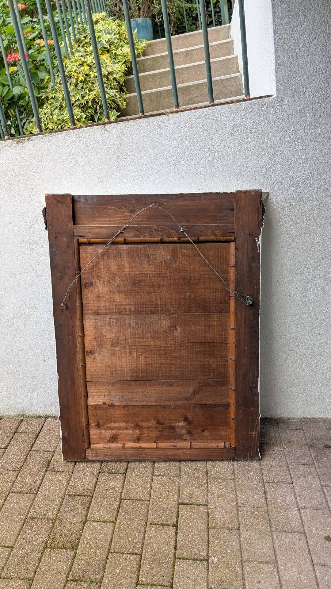 Shabby chic white patinated trumeau mirror – bevelled mirror