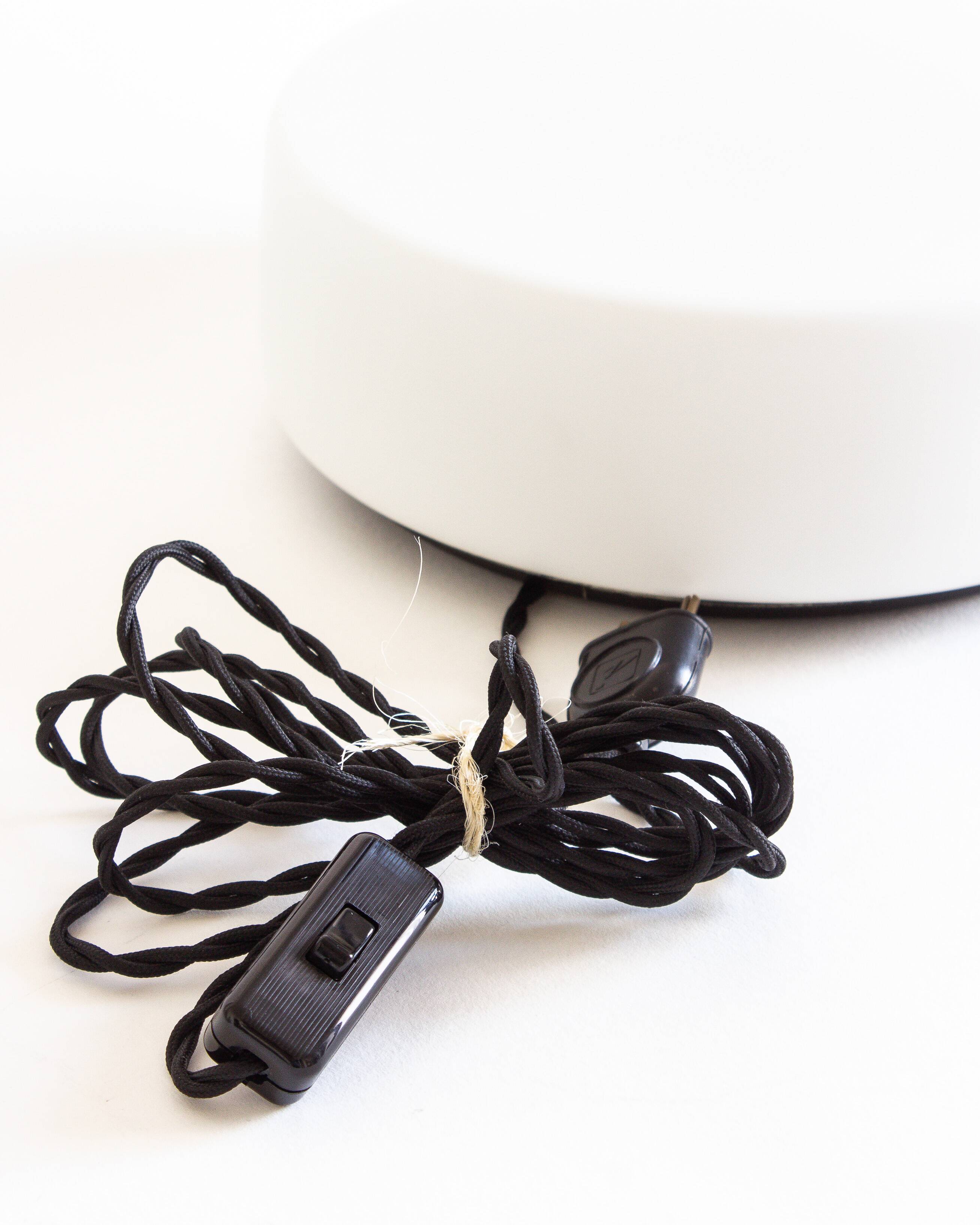 Wall or ceiling light in matt white opaline, 60s/70s