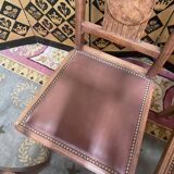 6 Art Deco period chairs in mahogany and leather