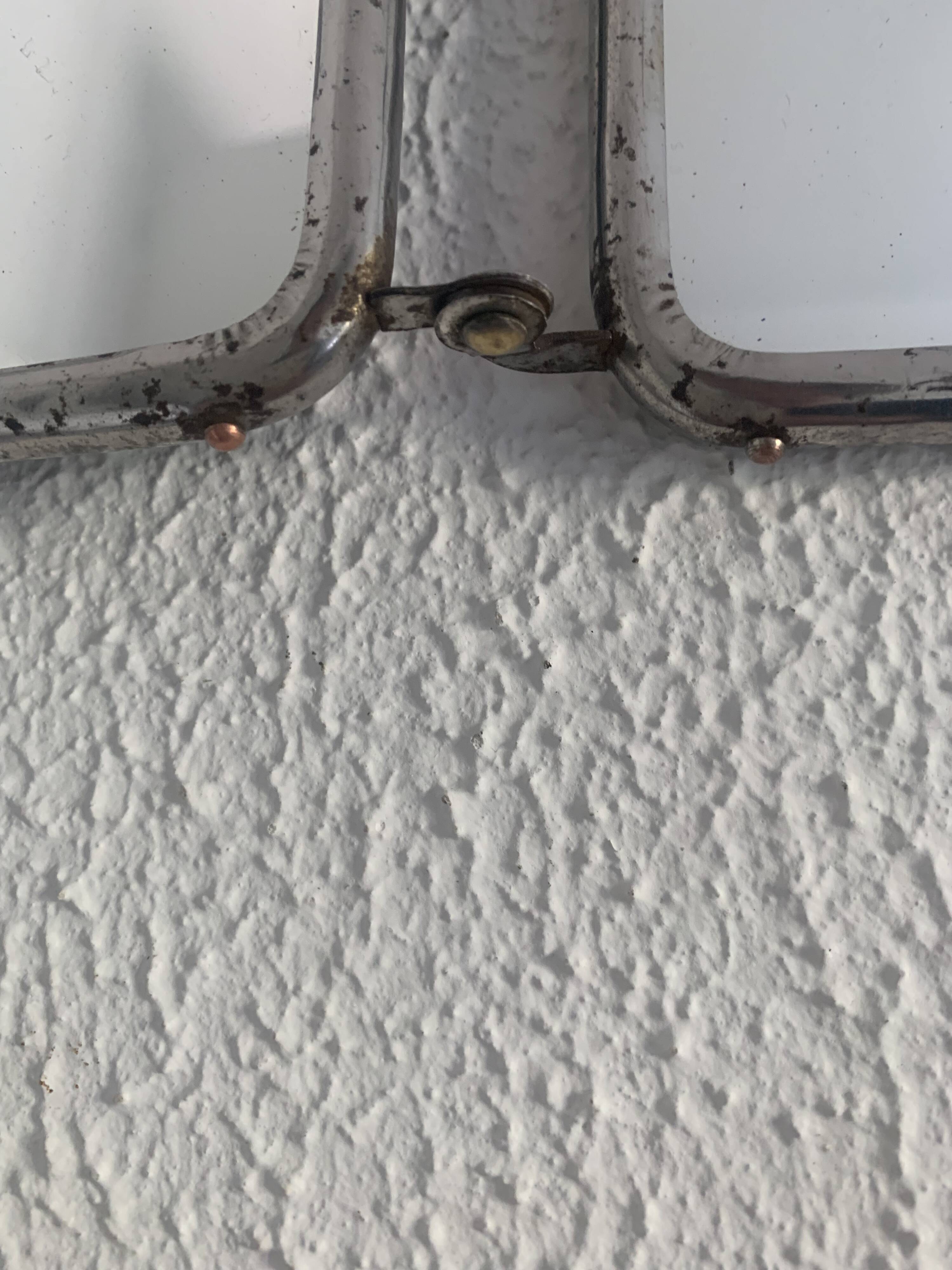 Vintage 1940s chocolate chrome barber triptych mirror - 21 x 49 cm