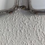 Miroir triptyque barbier chromé chocolat vintage 1940 - 21 x 49 cm