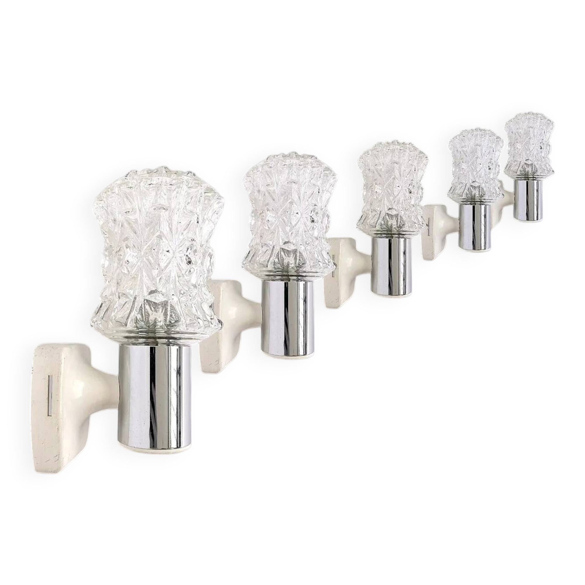 Vintage Targetti Sankei wall lights, 1960s. Lot of five wall lights.