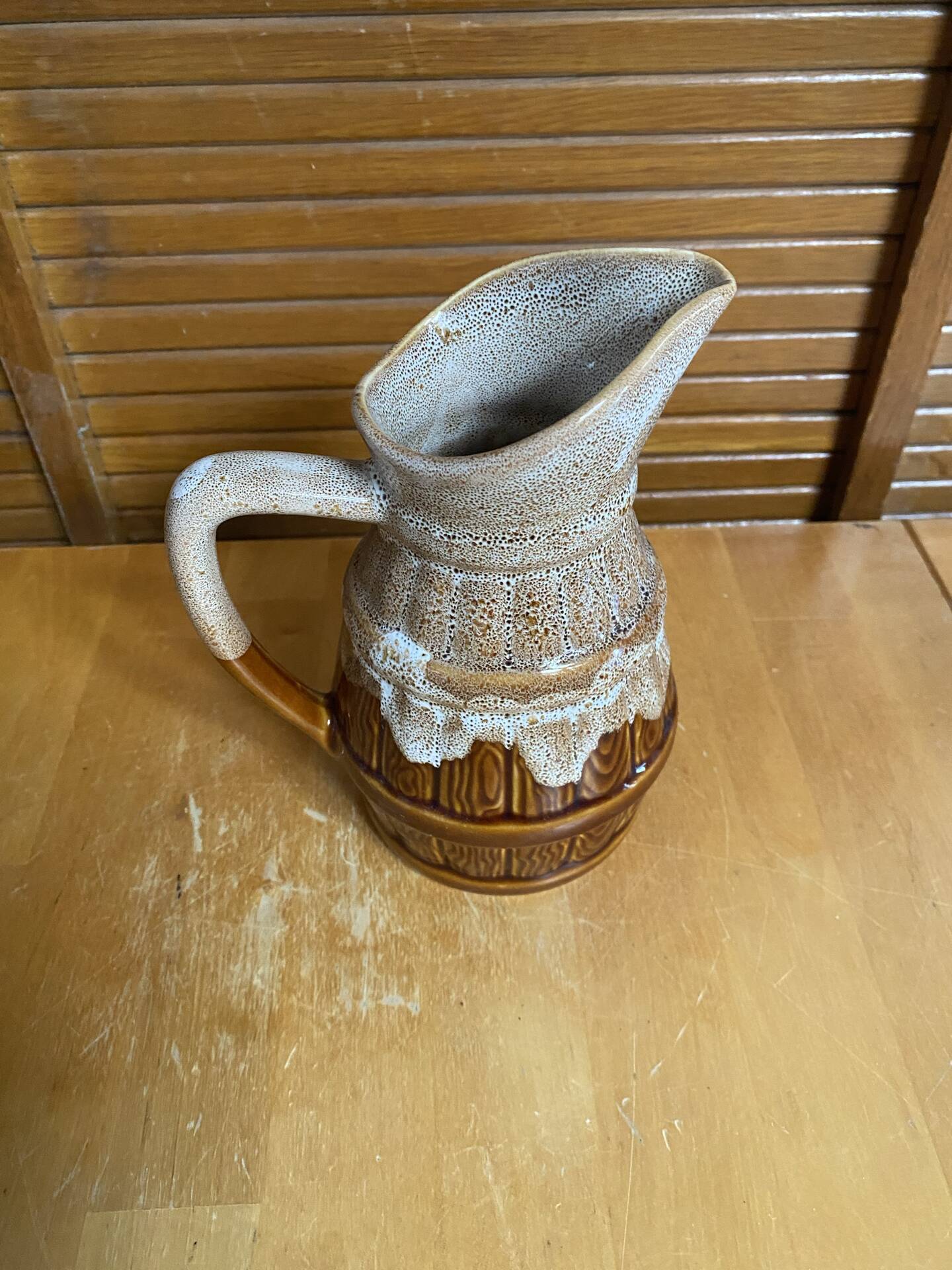 Vintage revol barrel-shaped flamed ceramic jug 3/4 litre