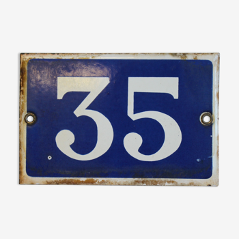 Enamelled street sign, number 35