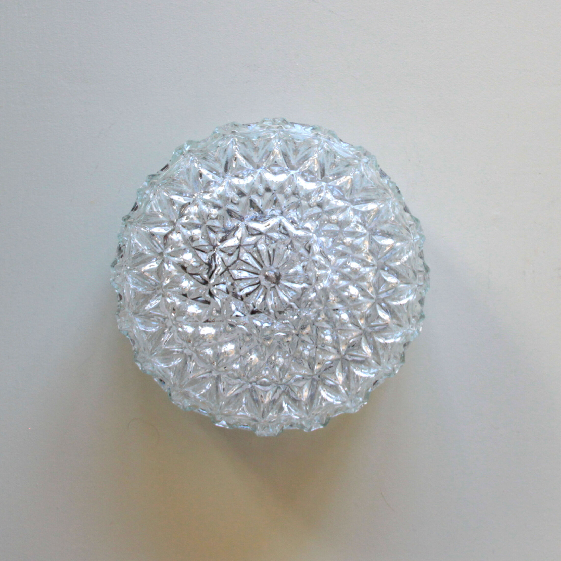 Wall lamp round ceiling lamp in minimalist glass 1970 1980 seventies eighties antique luminaire
