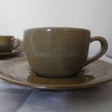 Set of 6 stoneware cups and saucers