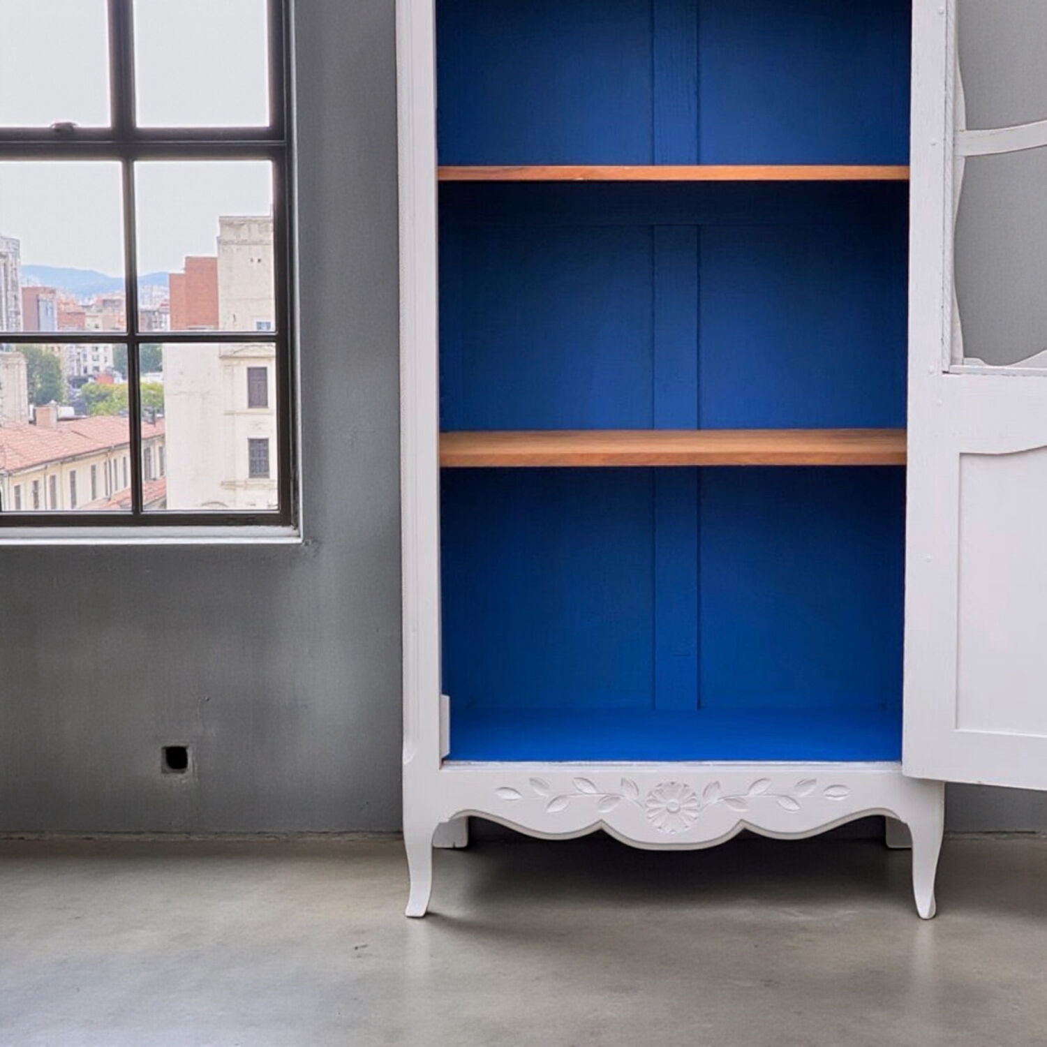 1930s Parisian glass-fronted wardrobe