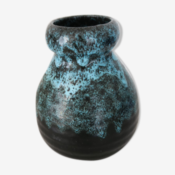 Accolay blue and Black ceramic vase 1950