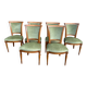 Set de 6 chaises Directoire en velours vert amande
